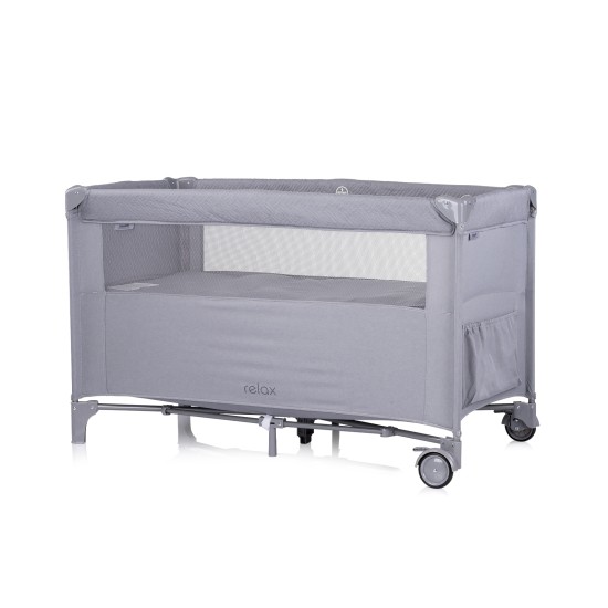 Foldable travel cot with drop side Relax cloud linen Foldable travel cot with drop side Relax cloud linen
