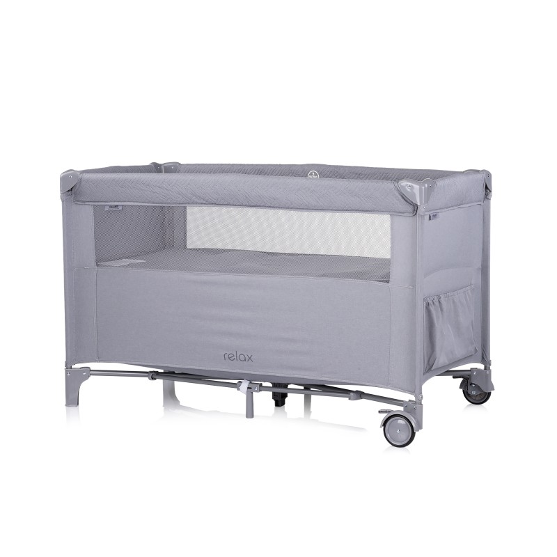 Foldable travel cot with drop side Relax cloud linen