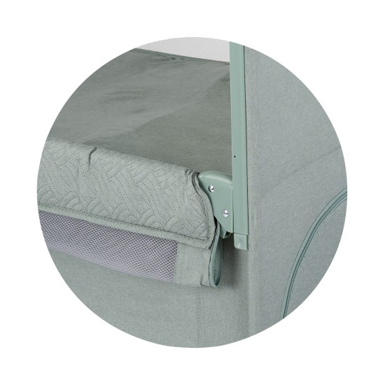 Foldable travel cot with drop side Relax basil linen