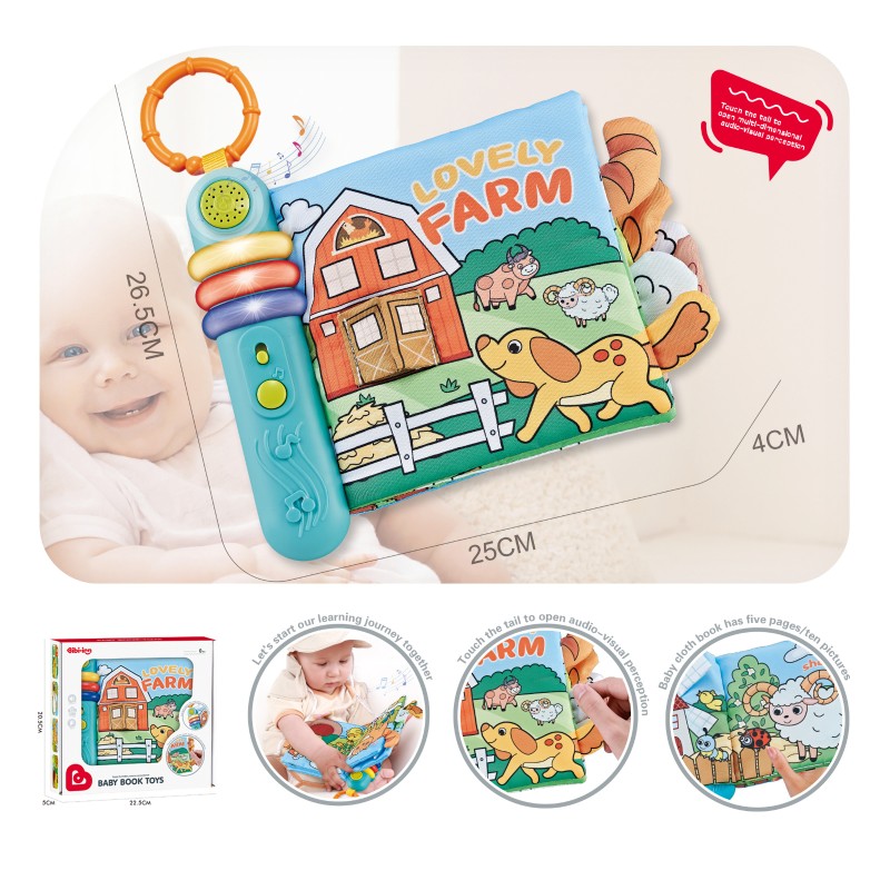 Baby clothing book with music and light Farm