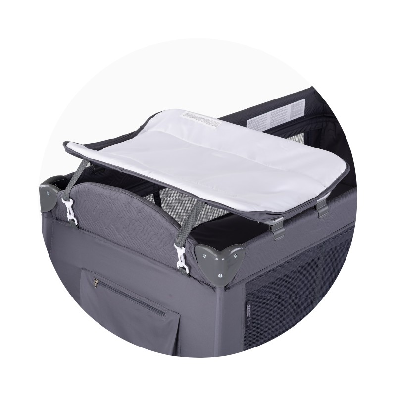 Παρκοκρέβατο Μωρού με Αλλαξιέρα - Bella anthracite