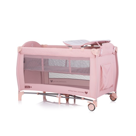 Παρκοκρέβατο με Αλλαξιέρα - Bella pink marshmellow Παρκοκρέβατο με Αλλαξιέρα - Bella pink marshmellow