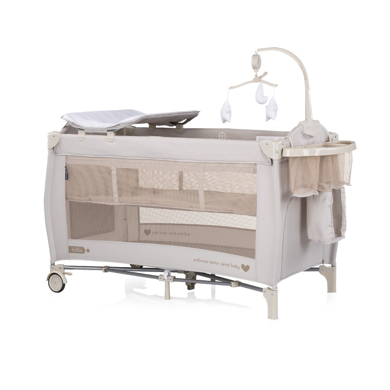 Foldable travel cot with changing pad Bella bisoctta