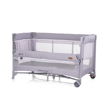 Foldable travel cot with drop side and one hand fold Glory cloud