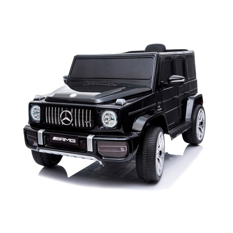 Battery operated SUV Mercedes AMG G63 black, EVA wheels, leather seat