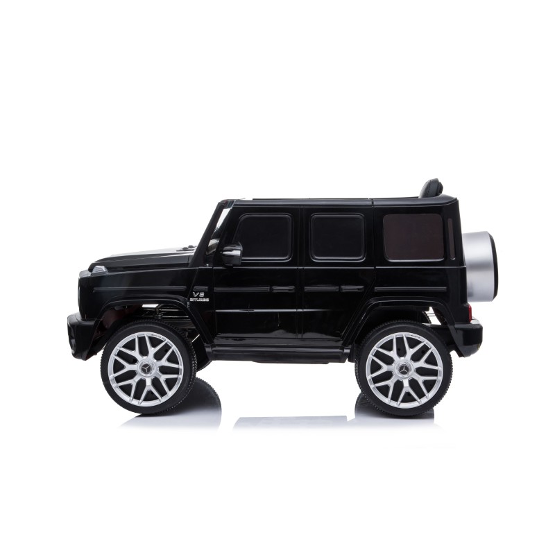 Battery operated SUV Mercedes AMG G63 black, EVA wheels, leather seat