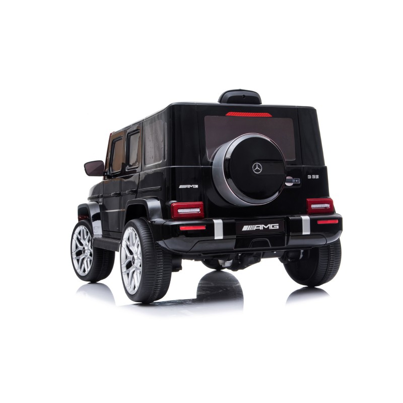 Battery operated SUV Mercedes AMG G63 black, EVA wheels, leather seat
