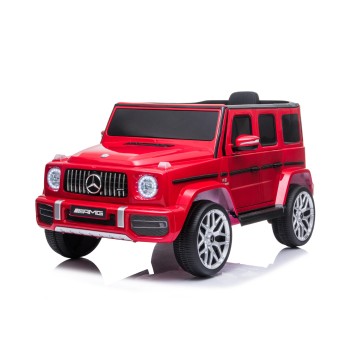 Battery operated SUV Mercedes AMG G63  red, EVA wheels, leather seat