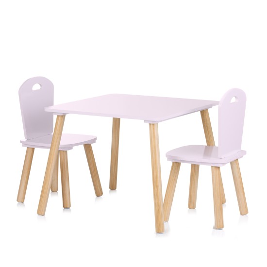 Table Set With 2 Chairs MDF pink