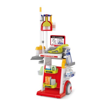 CLEANING TROLLEY PLAY SET WITH VACUUM CLEANER