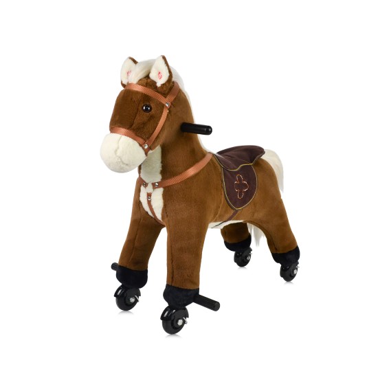 Pony with wheels and sound brown Pony with wheels and sound brown