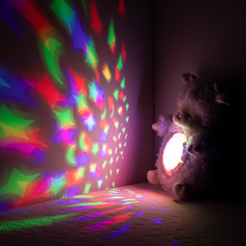 Plush toy with projector and music Lamb