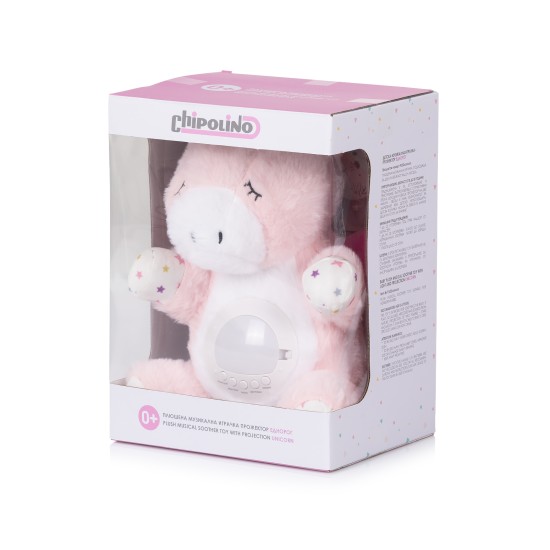 Plush toy with projector and music Unicorn