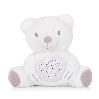 Plush toy with projector and music "Bear" white