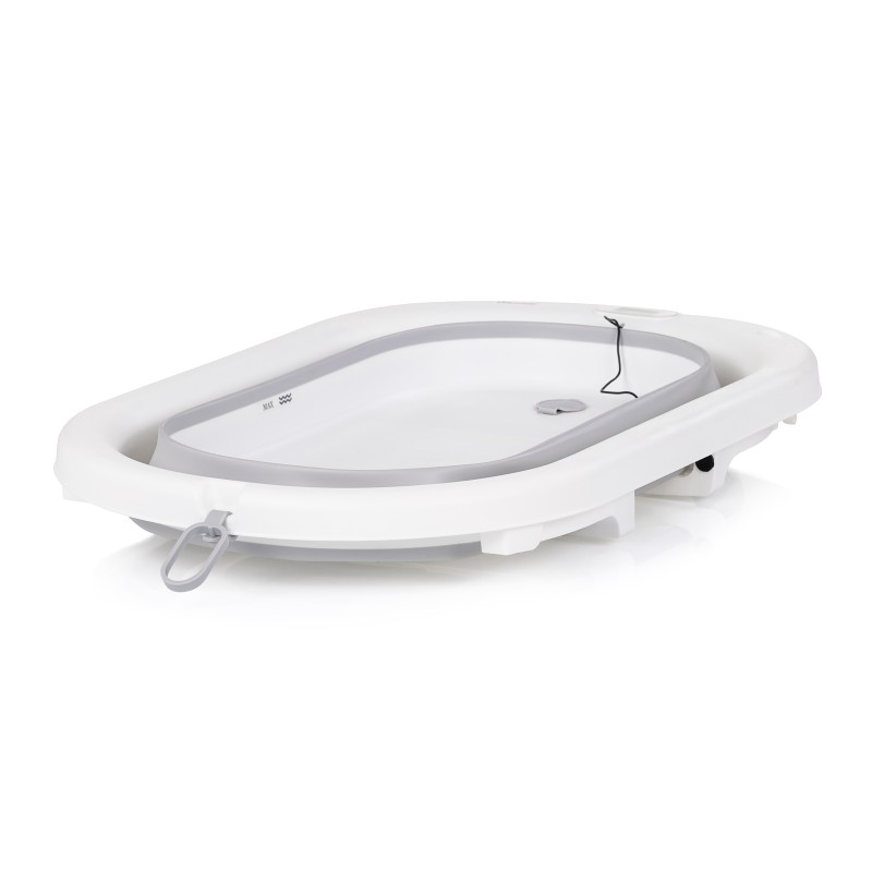 Πτυσσόμενη Βρεφική Μπανιέρα - Bubble Spa με Θερμόμετρο, Κυπελάκι και Κουβαδάκι - grey