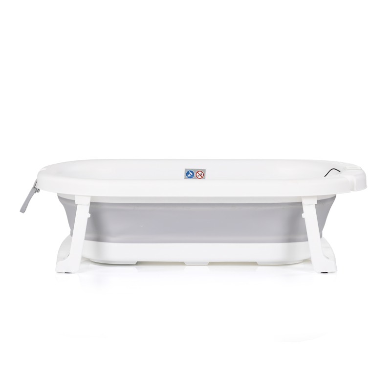 Πτυσσόμενη Βρεφική Μπανιέρα - Bubble Spa με Θερμόμετρο, Κυπελάκι και Κουβαδάκι - grey