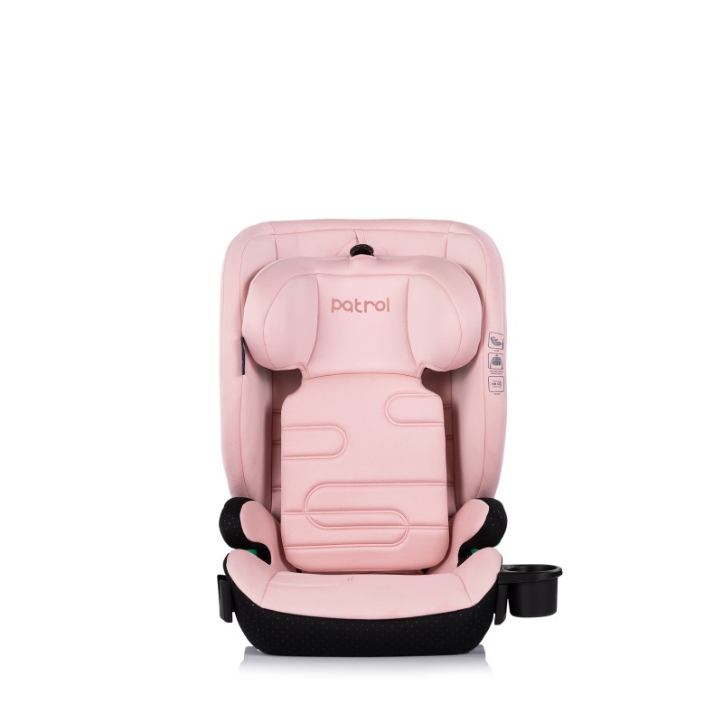 Car seat I-SIZE 100-150 cm ISOFIX "PATROL" powder pink