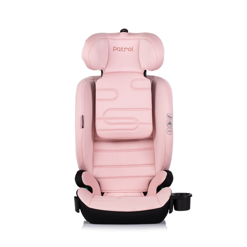 Car seat I-SIZE 100-150 cm ISOFIX "PATROL" powder pink