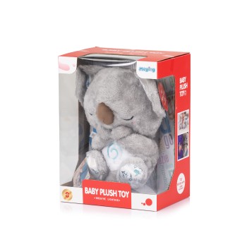 Plush toy breathing with music "Koala" grey