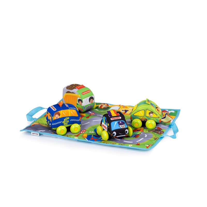 Set of gymnastics mat with 4 cars