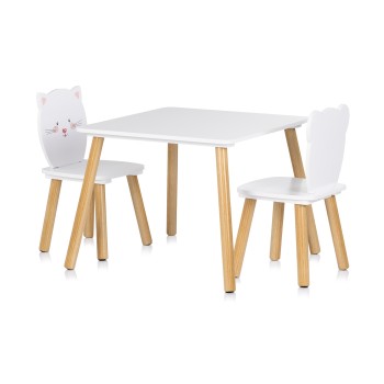 Παιδικό Σετ Τραπεζάκι και 2 Καρεκλάκια - MDF bear and kitten