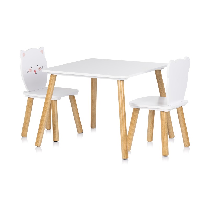 Παιδικό Σετ Τραπεζάκι και 2 Καρεκλάκια - MDF bear and kitten