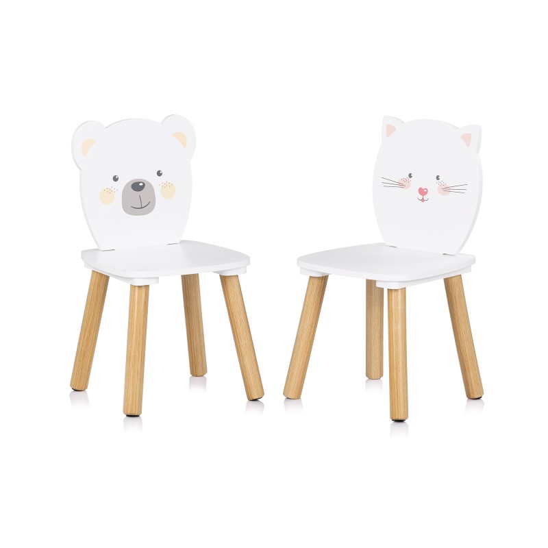 Παιδικό Σετ Τραπεζάκι και 2 Καρεκλάκια - MDF bear and kitten