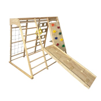 Children's climbing toy and swing, wooden