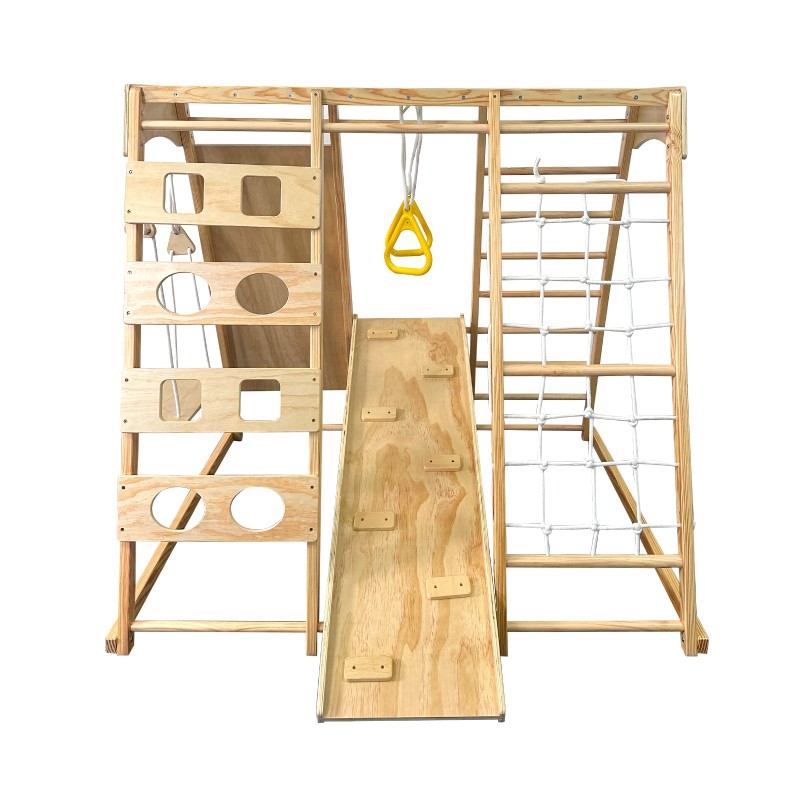 Childrens climbing toy and swing, wooden