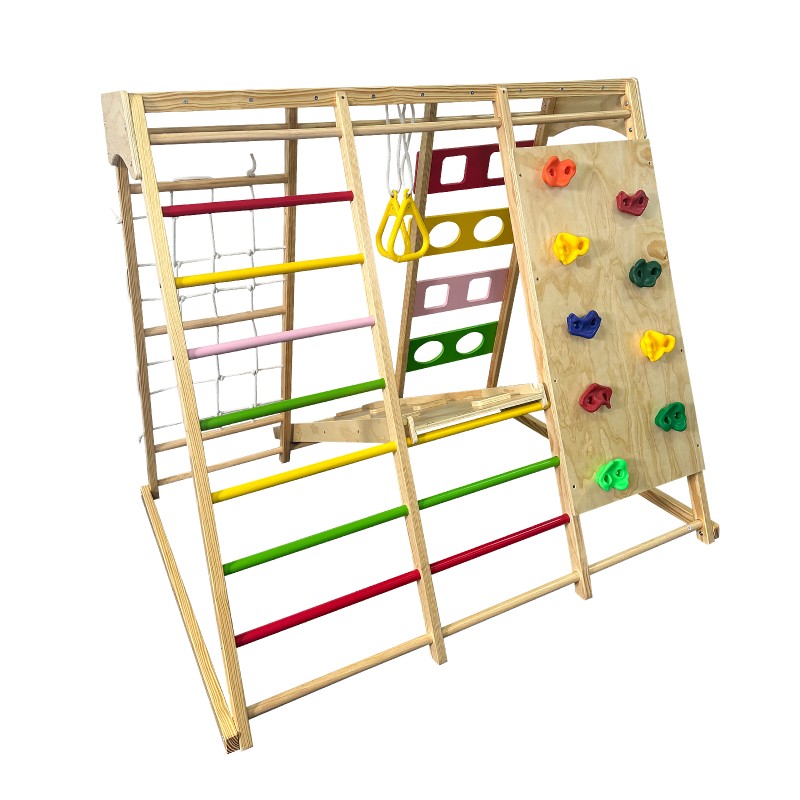 Childrens climbing toy and swing, colorful