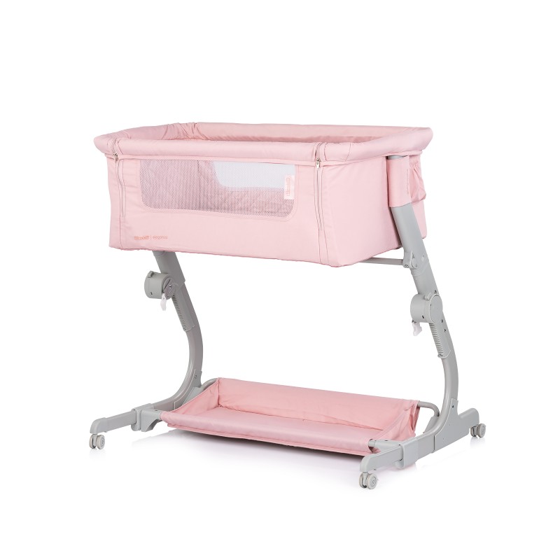 Co-sleeping crib with drop side “Eleganza" pink marshmallow