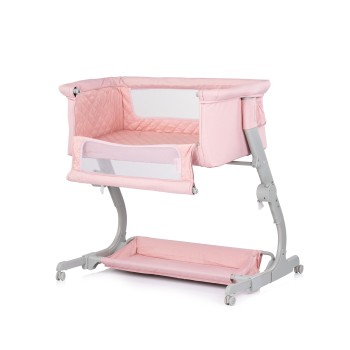 Co-sleeping crib with drop side “Eleganza" pink marshmallow