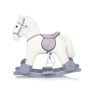 Rocking horse with wheels white