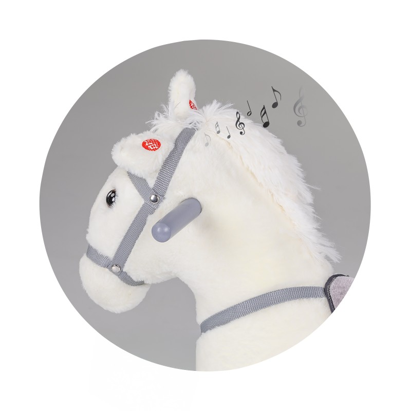 Rocking horse with wheels white