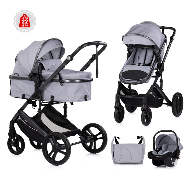 Baby transformable stroller "Amore" platinum