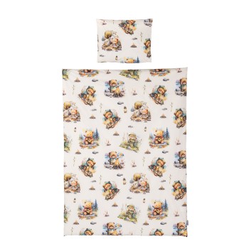 3-piece bed linen (sheet, pillowcase, duvet cover) bear in the forest