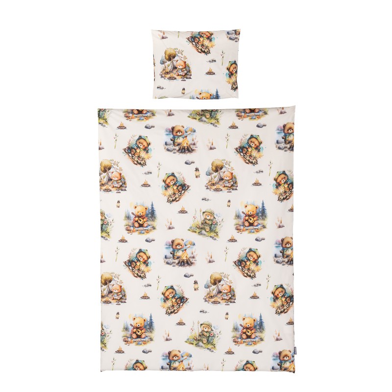 3-piece bed linen (sheet, pillowcase, duvet cover) bear in the forest