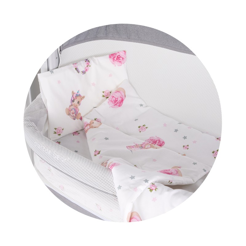 Bedding set for Co-sleeping crib unicorn
