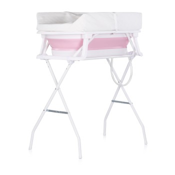 Bath tub with bath stand and changing mat "Sonata" pink