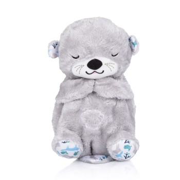 Plush toy breathing with music "Otter" grey