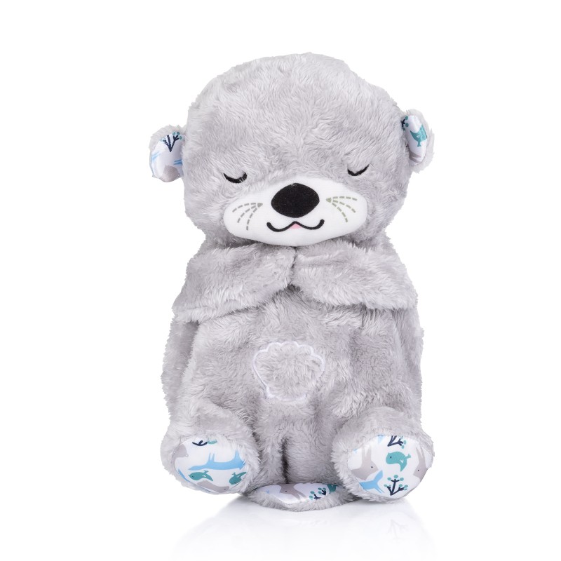 Plush toy breathing with music Otter grey