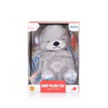 Plush toy breathing with music "Otter" grey