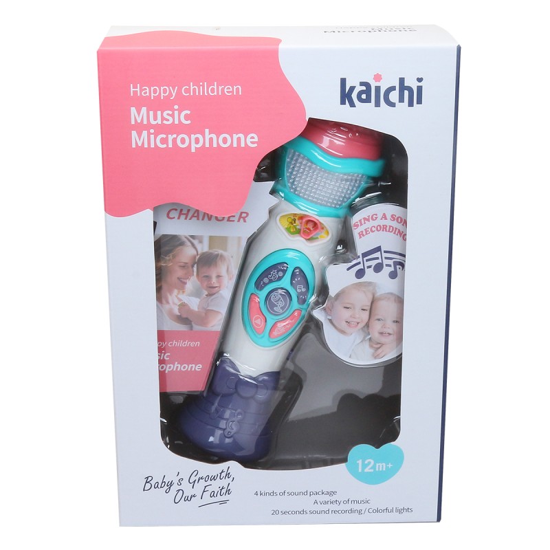 Recording microphone with music and light blue
