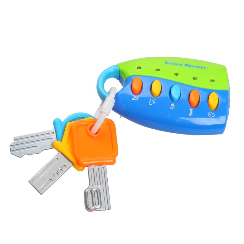 Kids toy remote control and keys blue