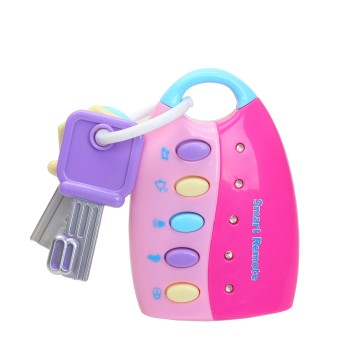 Kid's toy remote control and keys pink