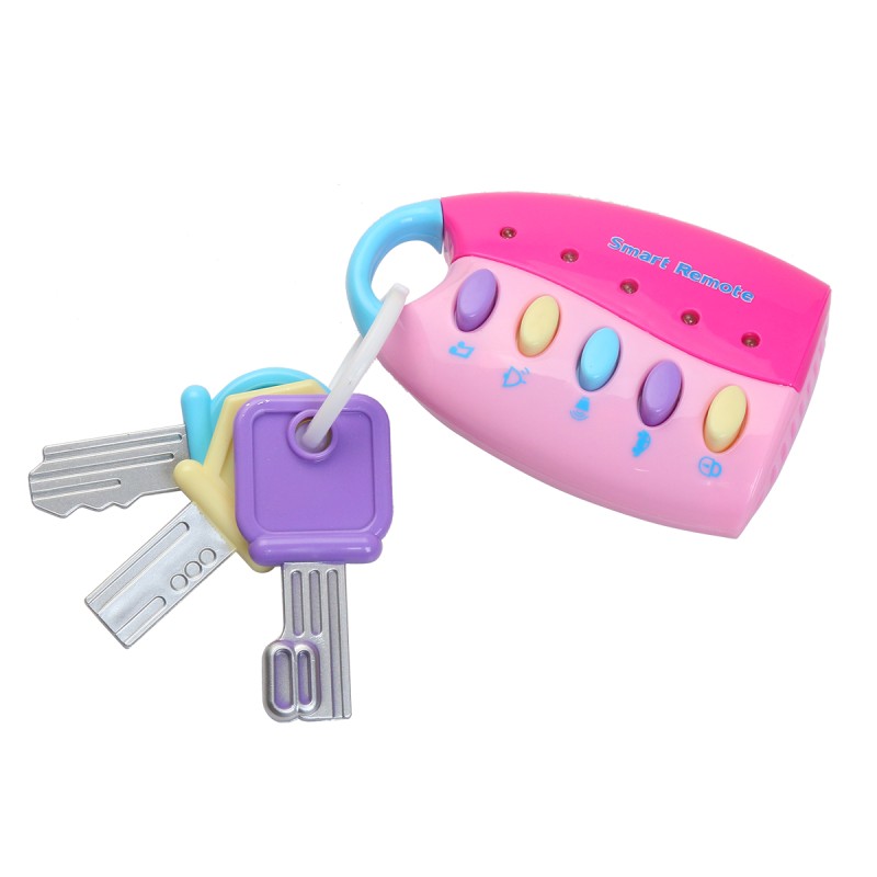 Kids toy remote control and keys pink
