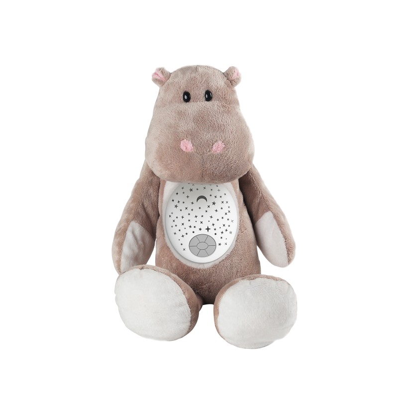 Plush toy with projector and music Hippo