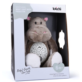 Plush toy with projector and music Hippo