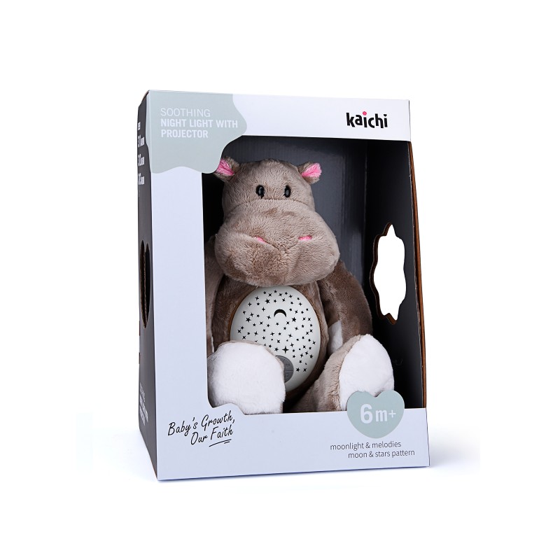 Plush toy with projector and music Hippo