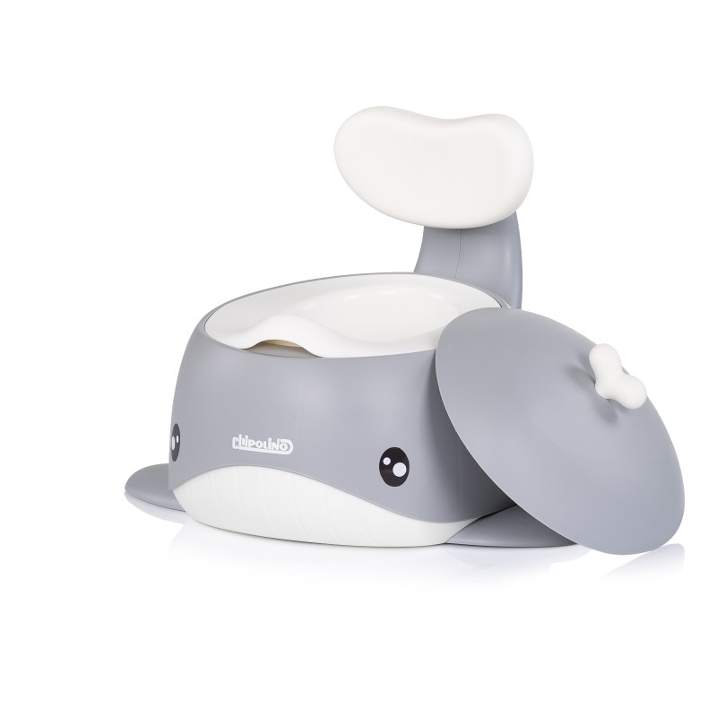 Baby potty with lid and backrest Baby Whale grey